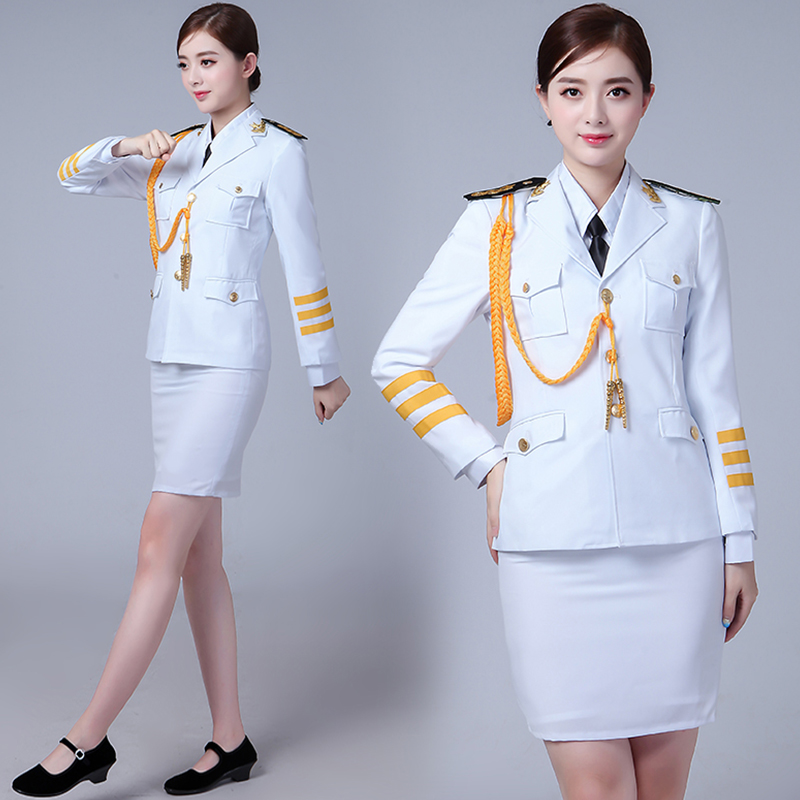 中国海军女士官军装_中国红女士本命装裙子_4050女士夏装新款时尚装